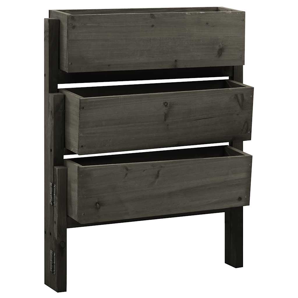 VIDAXL -Pflanzer zuammenbricht 60x14x75 cm Festes Poring Grau