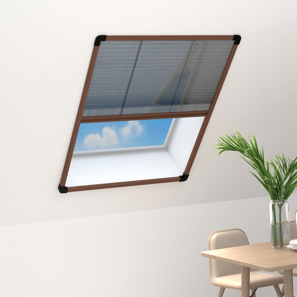VidaXL Plissee-Fenstergitter 60x80 cm Aluminium Braun
