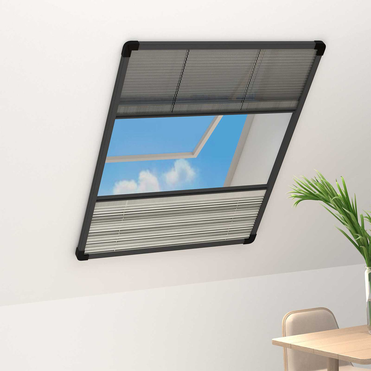 Vidaxl raamhor plissé met verduistering 80x120 cm aluminium