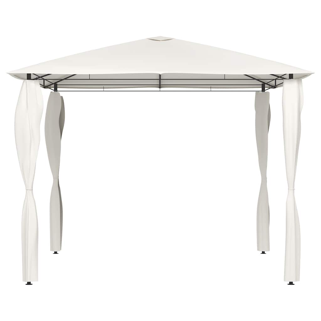 Vidaxl prieel met paalhoezen 160 g m² 3x3x2,6 m crèmekleurig