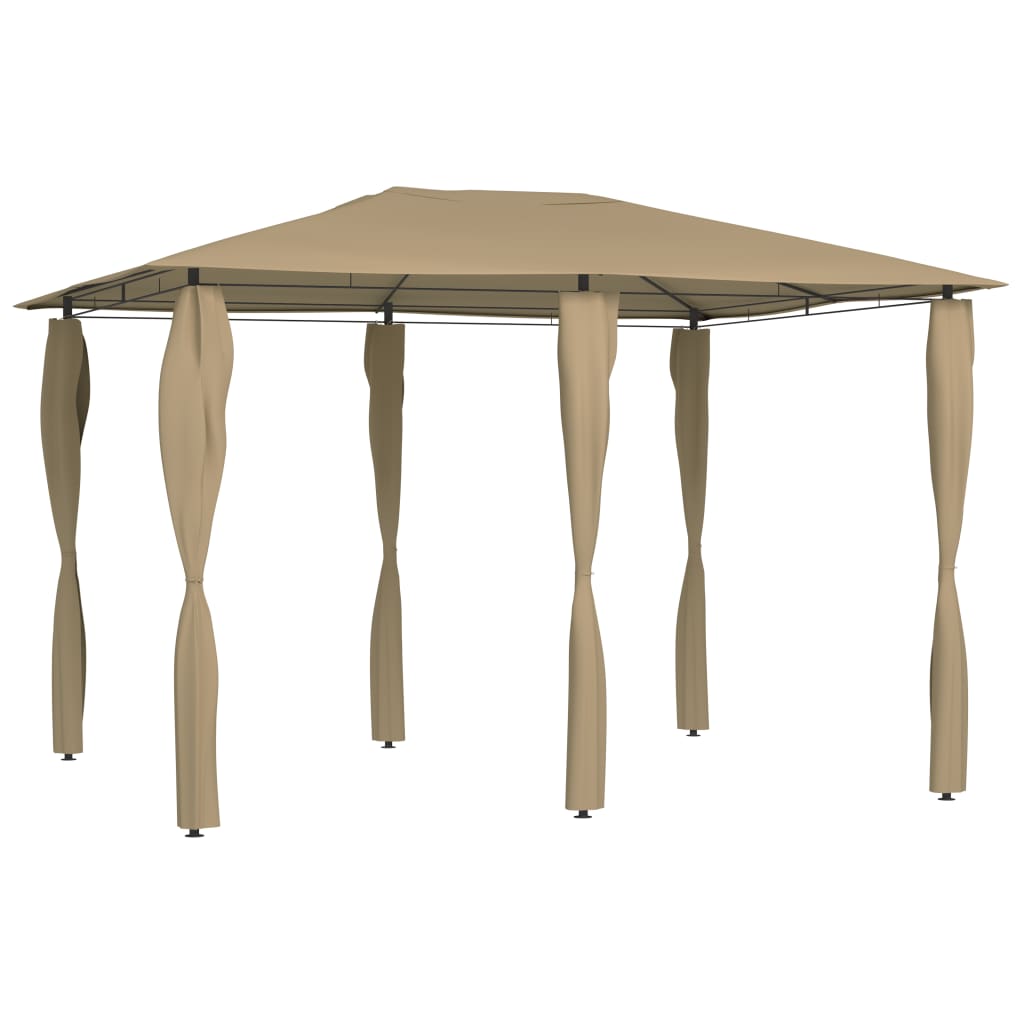Vidaxl -Laube mit Stange abdeckt 160 g m² 3x4x2,6 M Taupe
