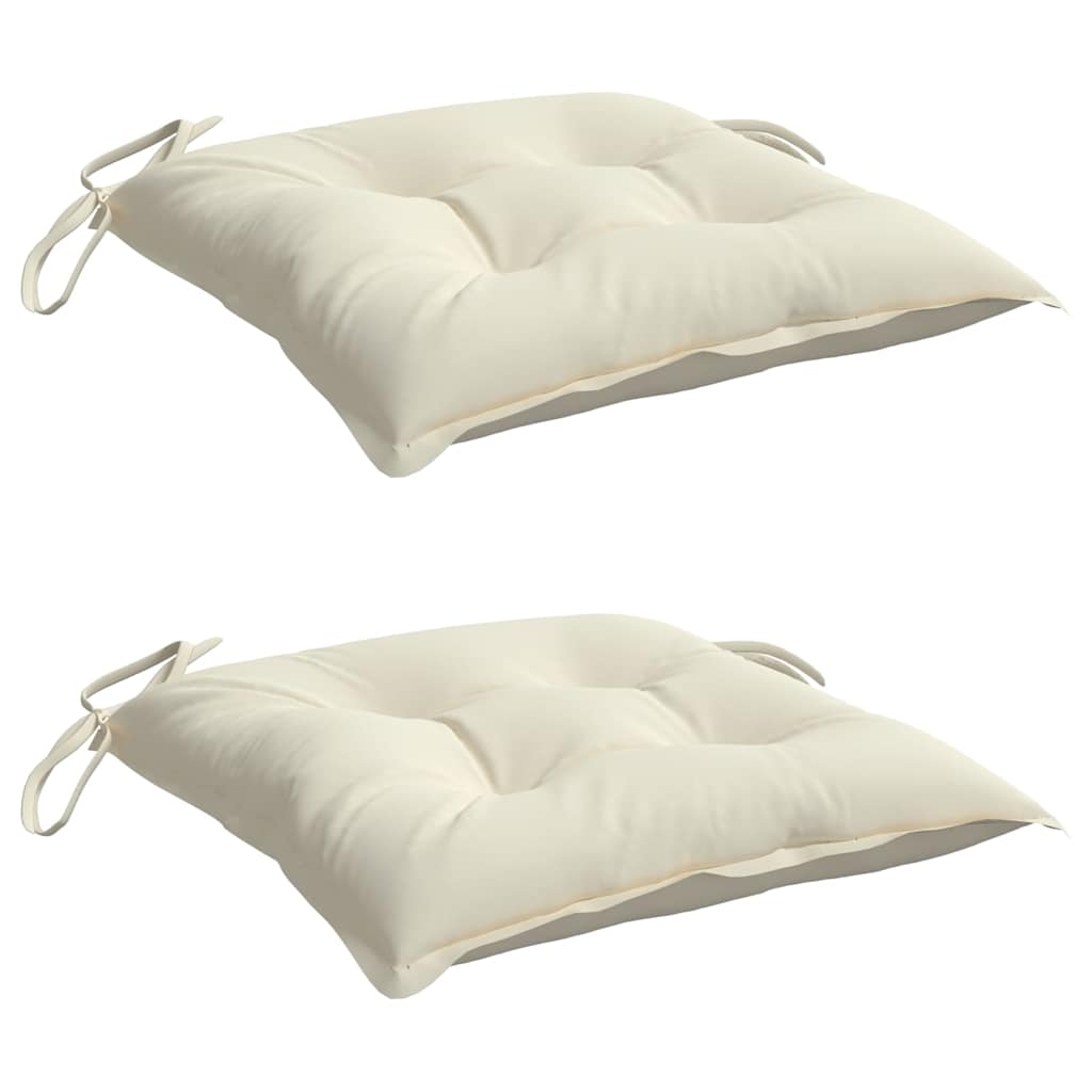 Vidaxl stoelkussens 2 st 50x50x7 cm oxford stof crèmewit
