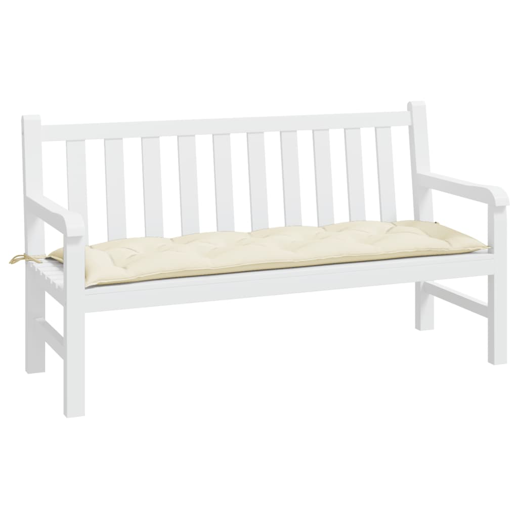 VidaXL Gartenbankkissen 150x50x7 cm Oxford-Gewebe Cremeweiß