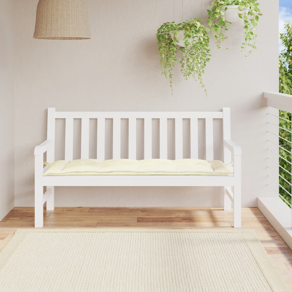 VidaXL Gartenbankkissen 150x50x7 cm Oxford-Gewebe Cremeweiß
