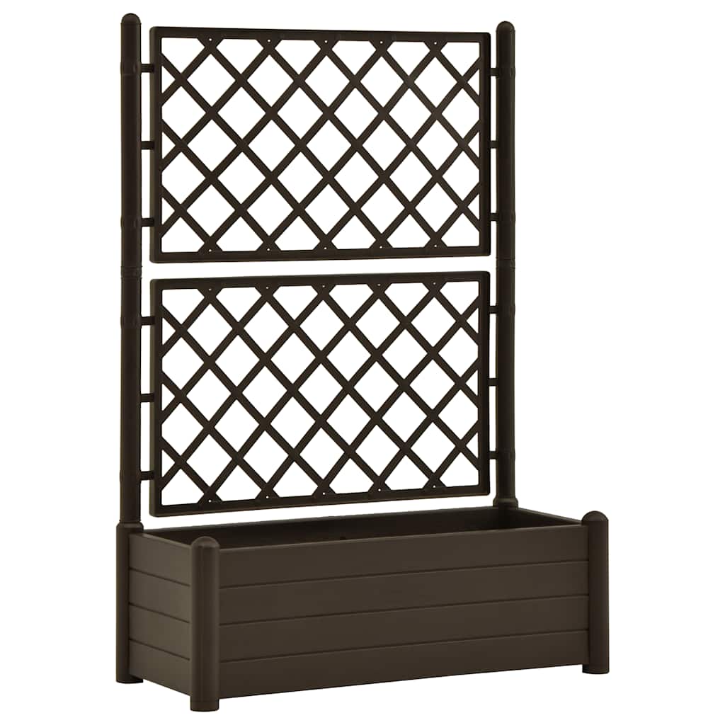 Vidaxl plantenbak met latwerk 100x43x142 cm pp mokka