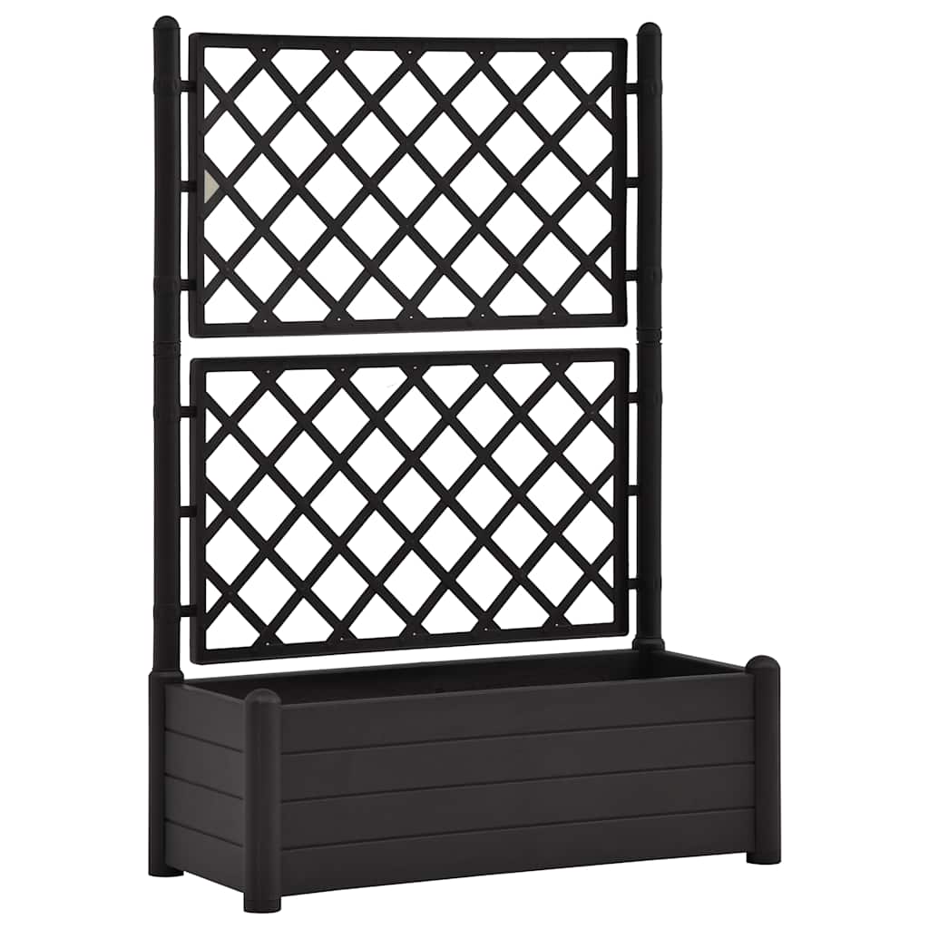 VidaXL -Pflanzer mit Rankgitter 100x43x142 cm PP Anthrazit