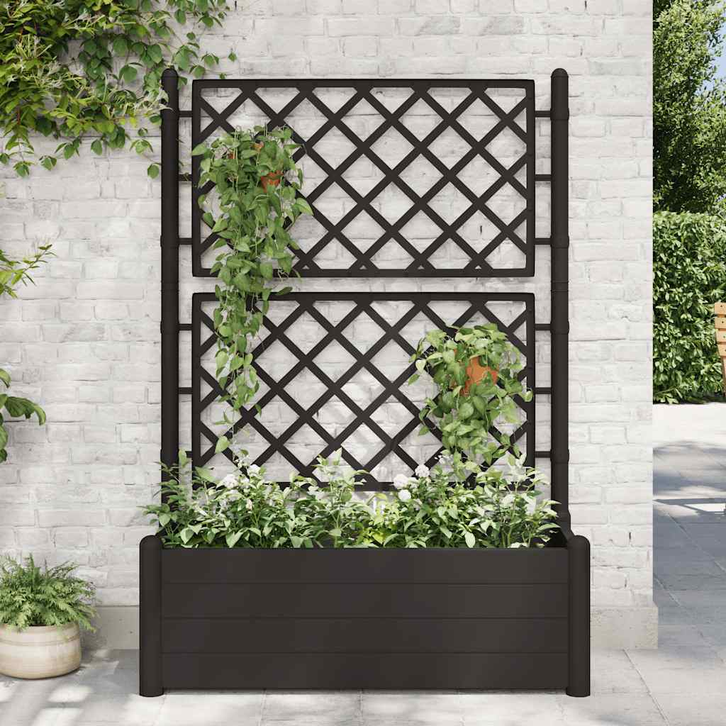VidaXL -Pflanzer mit Rankgitter 100x43x142 cm PP Anthrazit