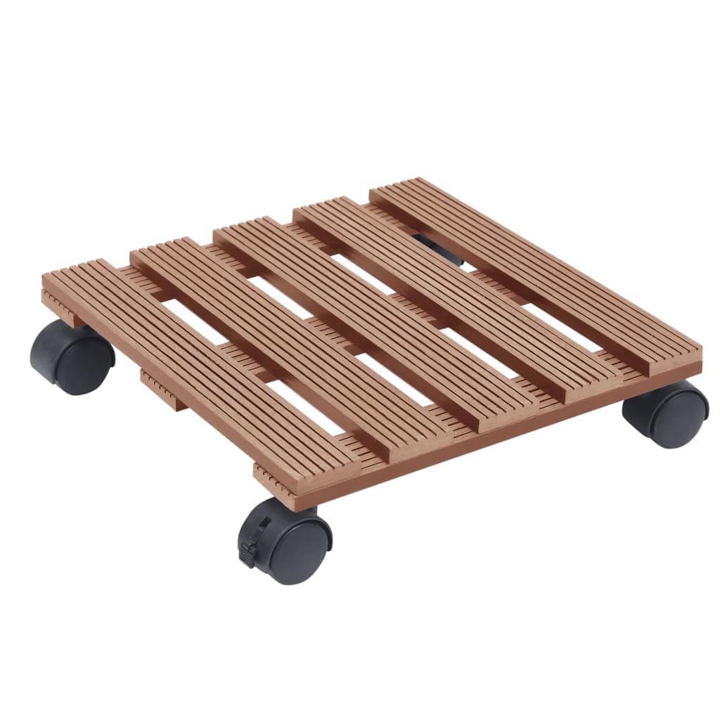 VidaXL Pflanzenwagen, 2 Stück, 30 x 30 x 7,5 cm, HKC-braun