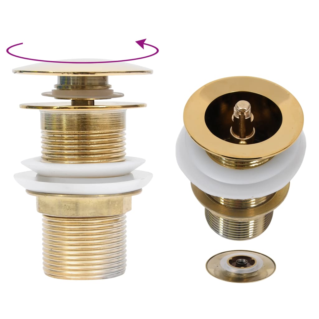 VidaXL Pop-up-Ablauf ohne Überlauf 6,4 x 6,4 x 9,1 cm Goldfarben
