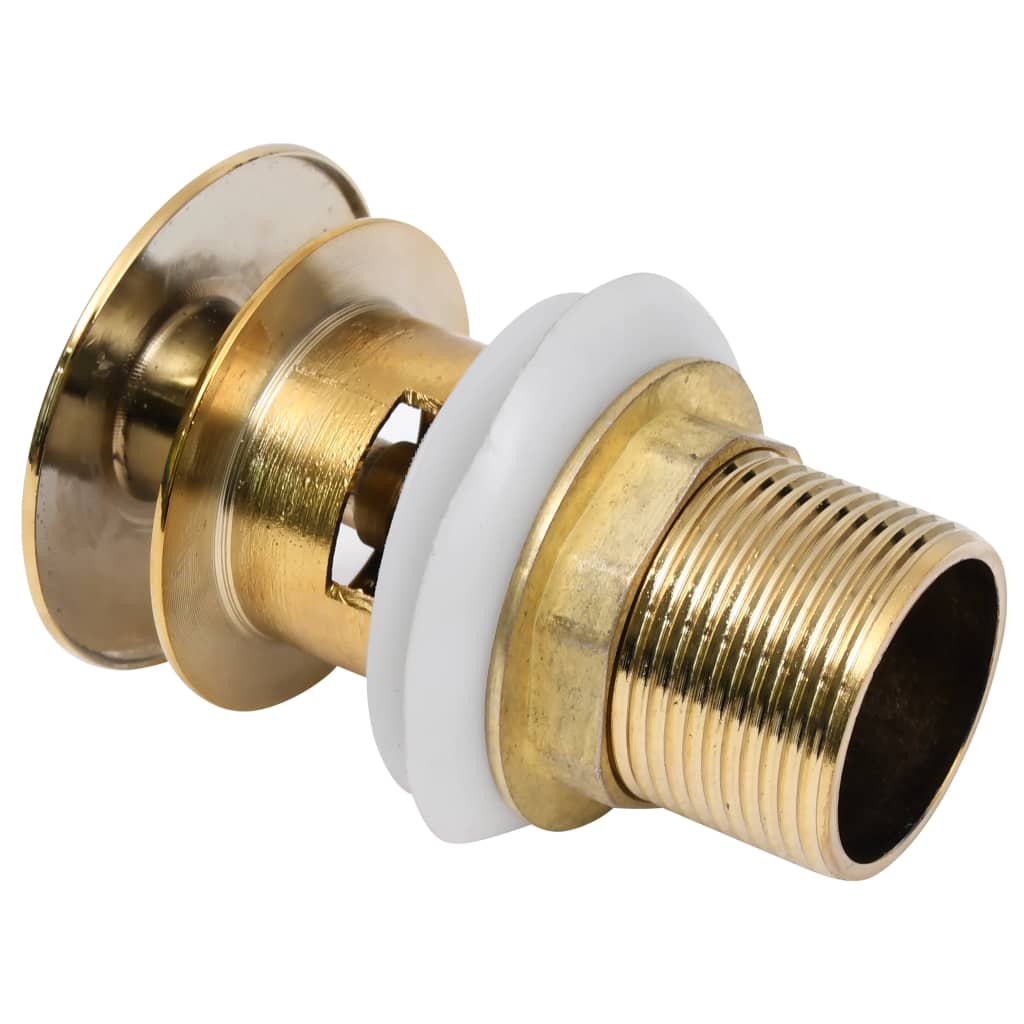 VidaXL Pop-up-Ablauf ohne Überlauf 6,4 x 6,4 x 9,1 cm Goldfarben