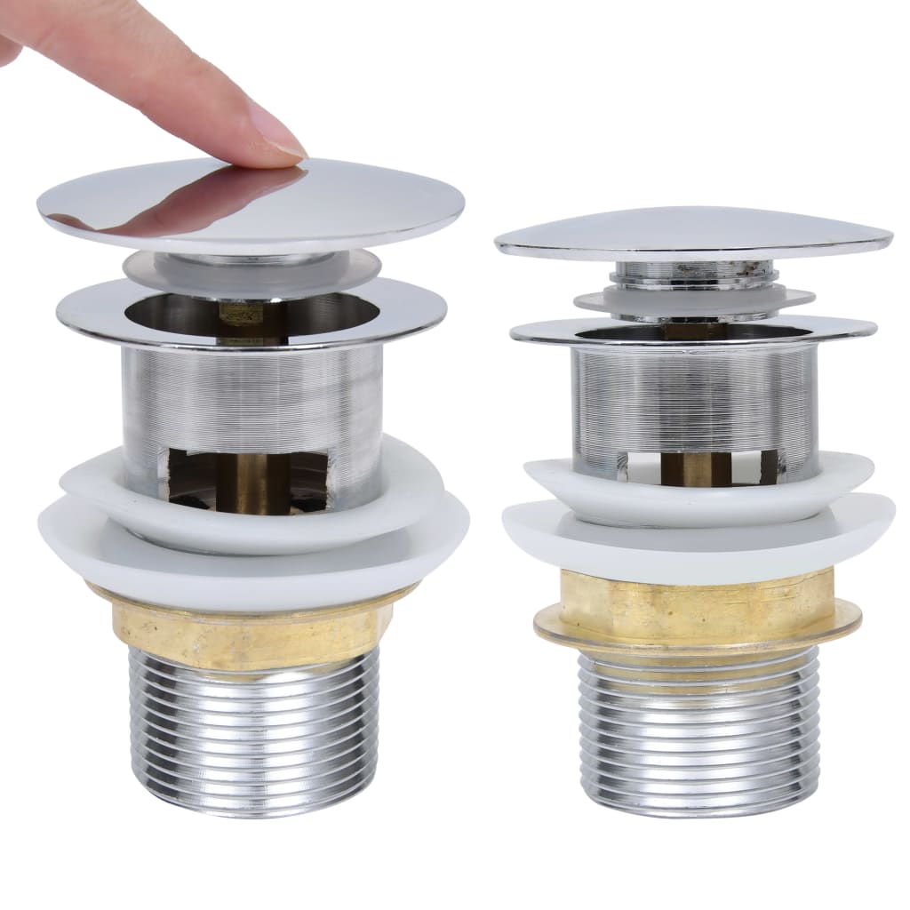 Vidaxl afvoer pop-up zonder overloop 6,4x6,4x9,1 cm zilverkleurig