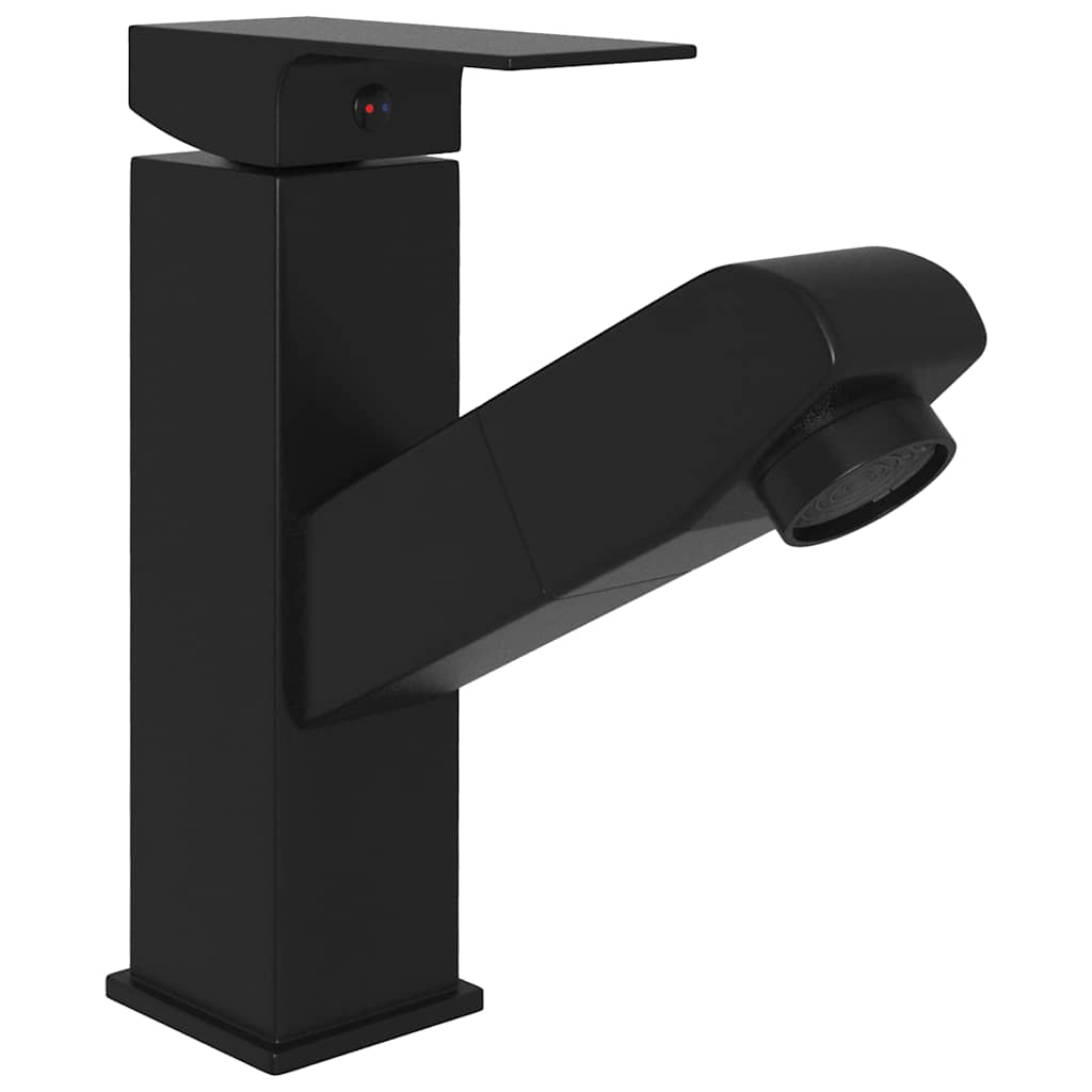 VidaXL Waschtischarmatur mit Ausziehfunktion 157x172 mm schwarz