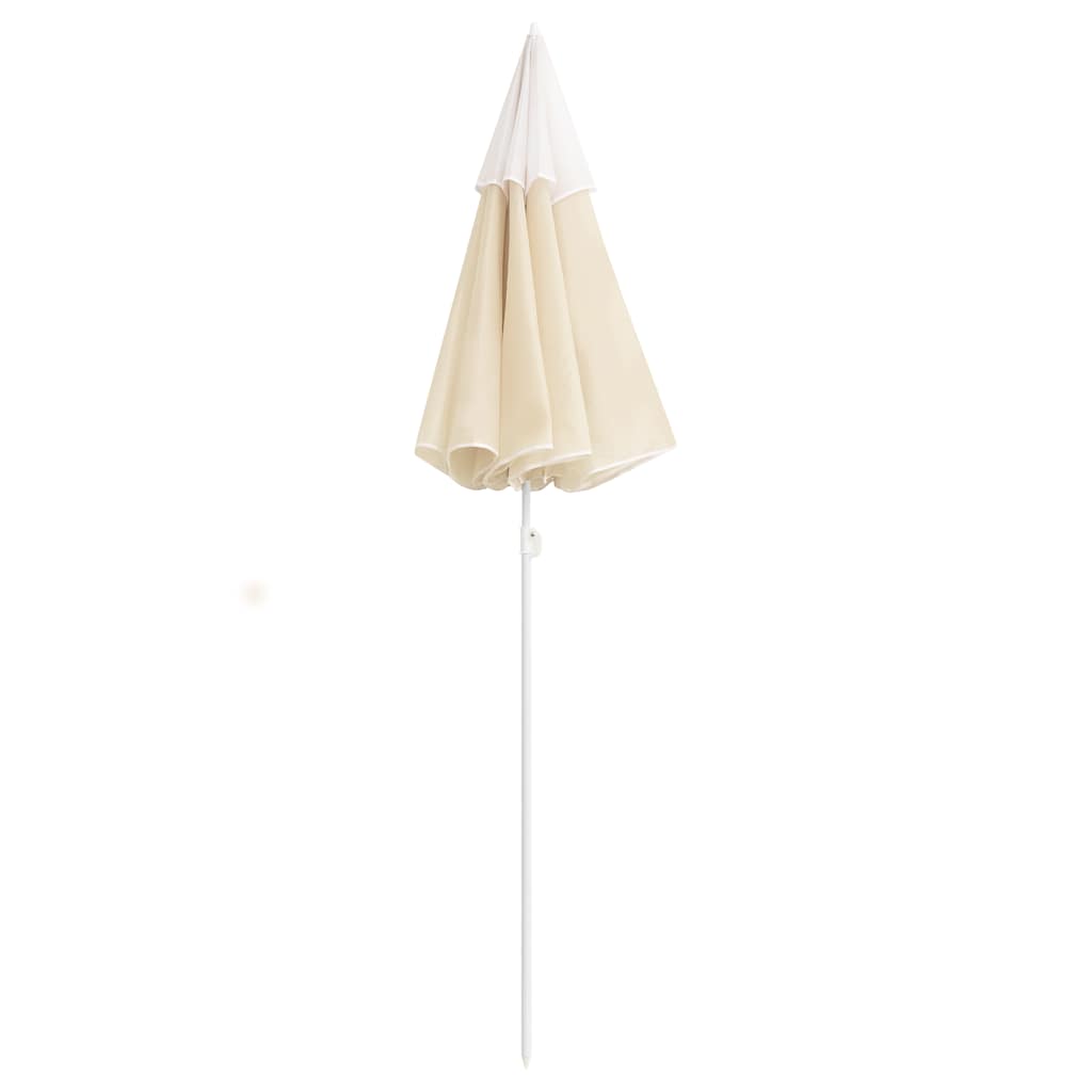 Vidaxl parasol met stalen paal 180 cm zandkleurig