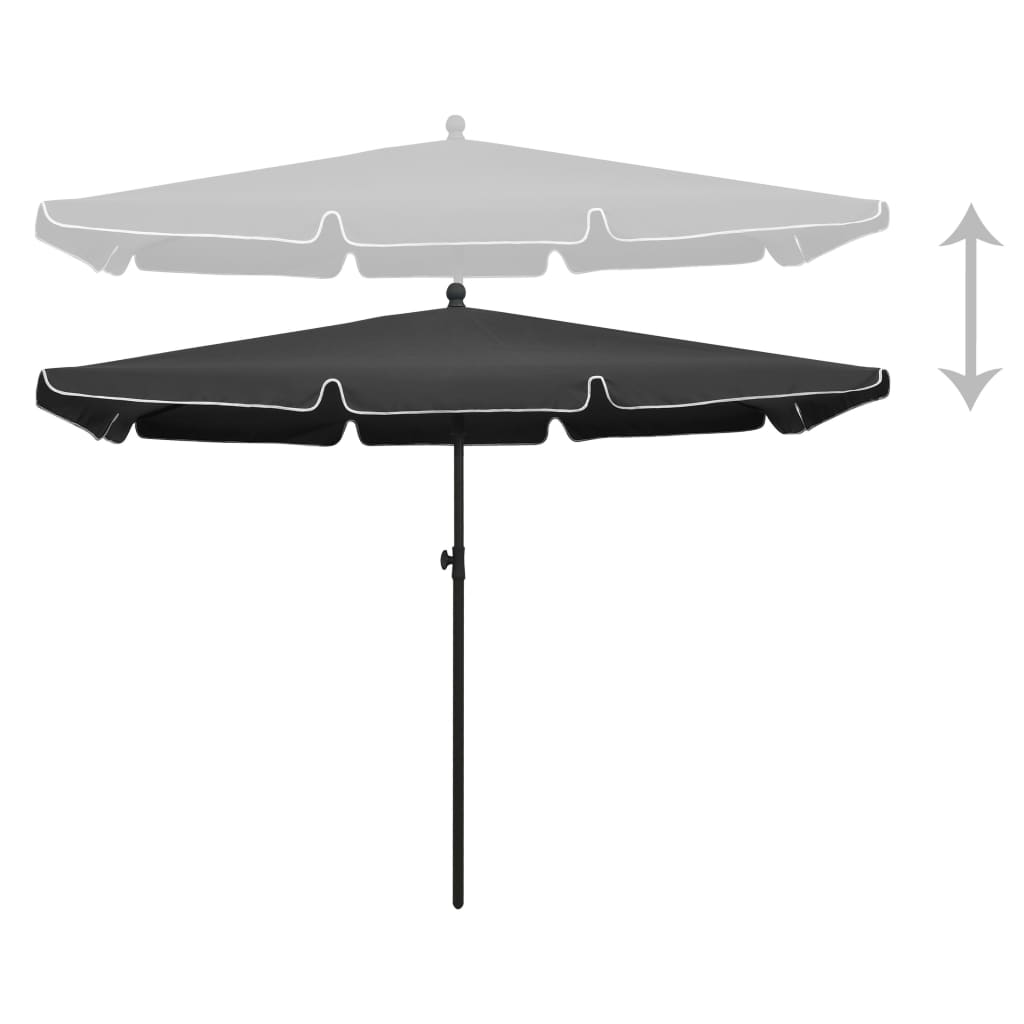 VidaXL Sonnenschirm mit Stange 210x140 cm anthrazitfarben
