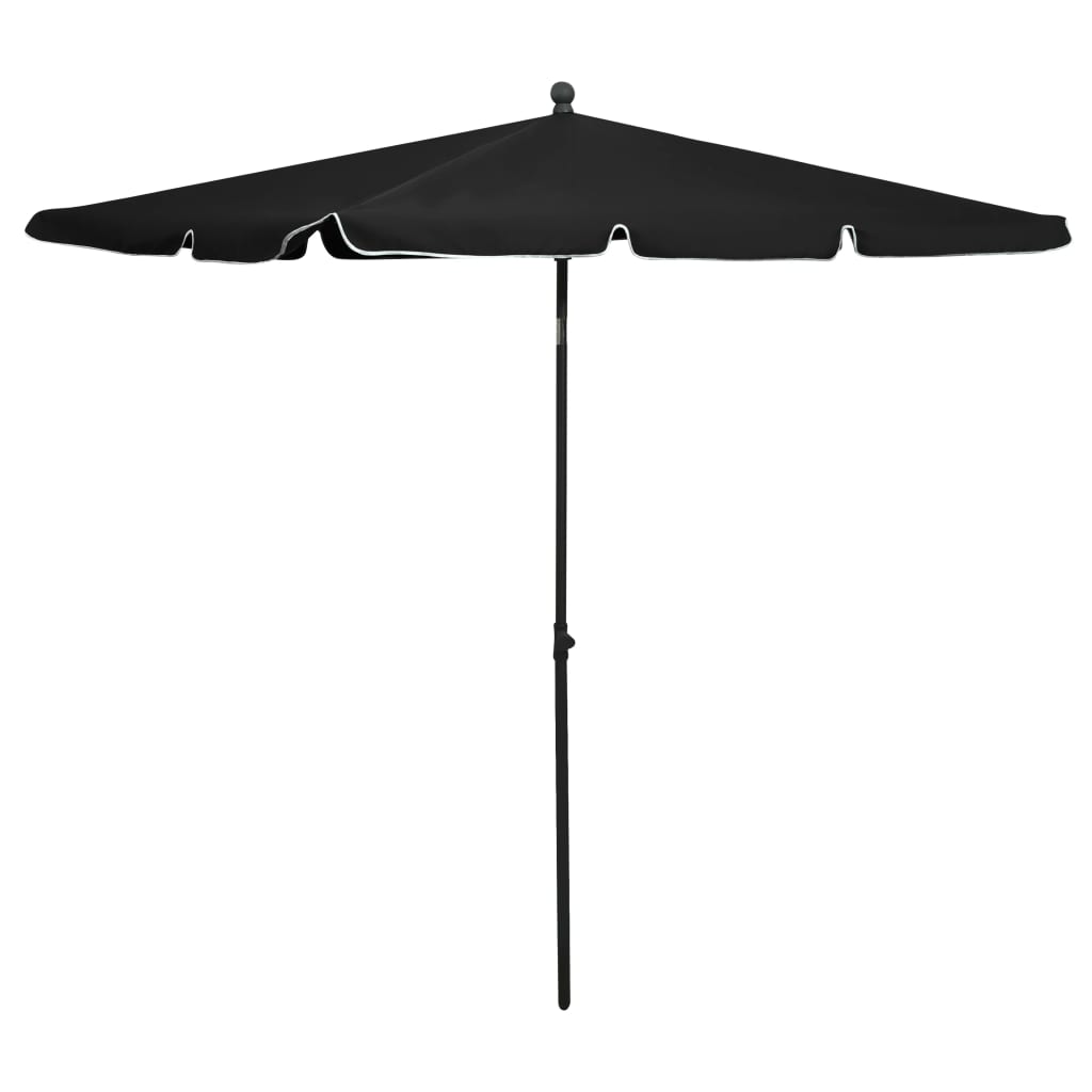 VidaXL Sonnenschirm mit Stange 210x140 cm schwarz