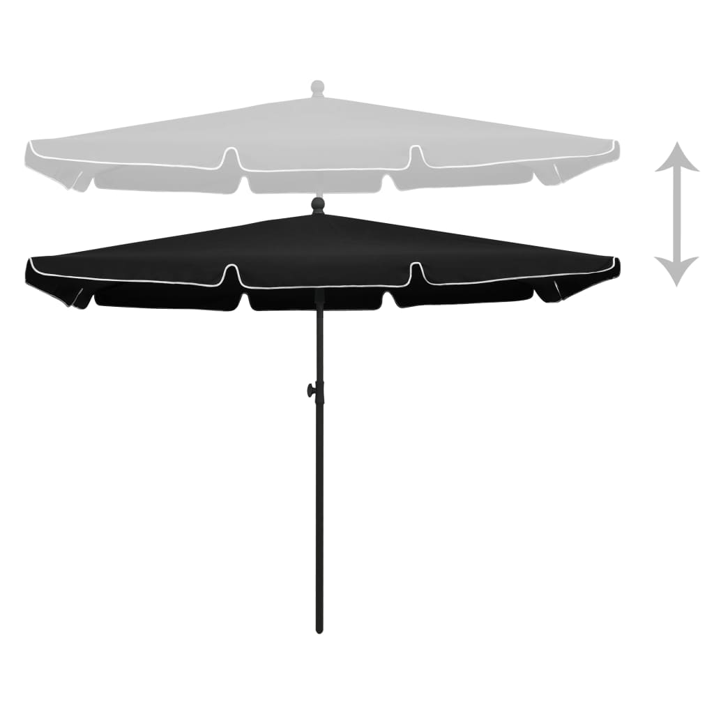 VidaXL Sonnenschirm mit Stange 210x140 cm schwarz