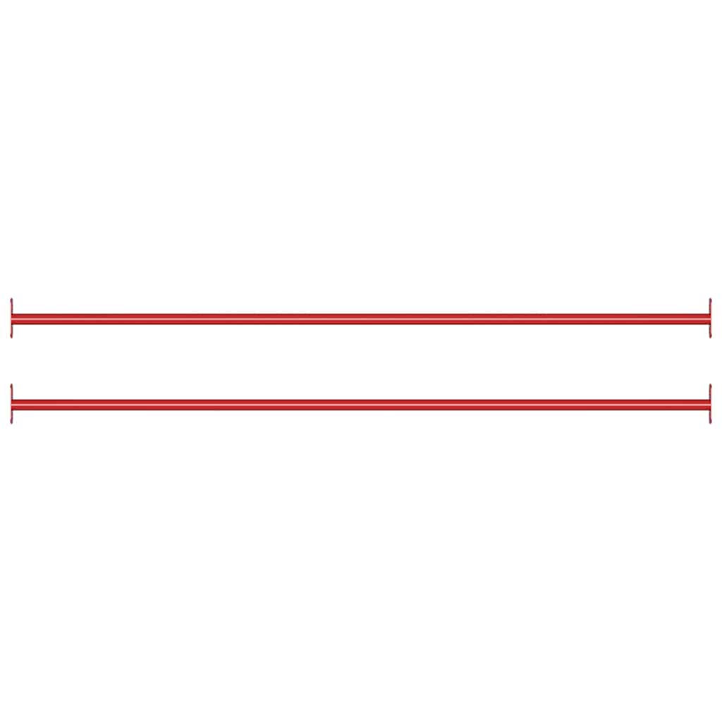 VidaXL Klimmzugstangen, 2 Stück, 125 cm, Stahl, rot