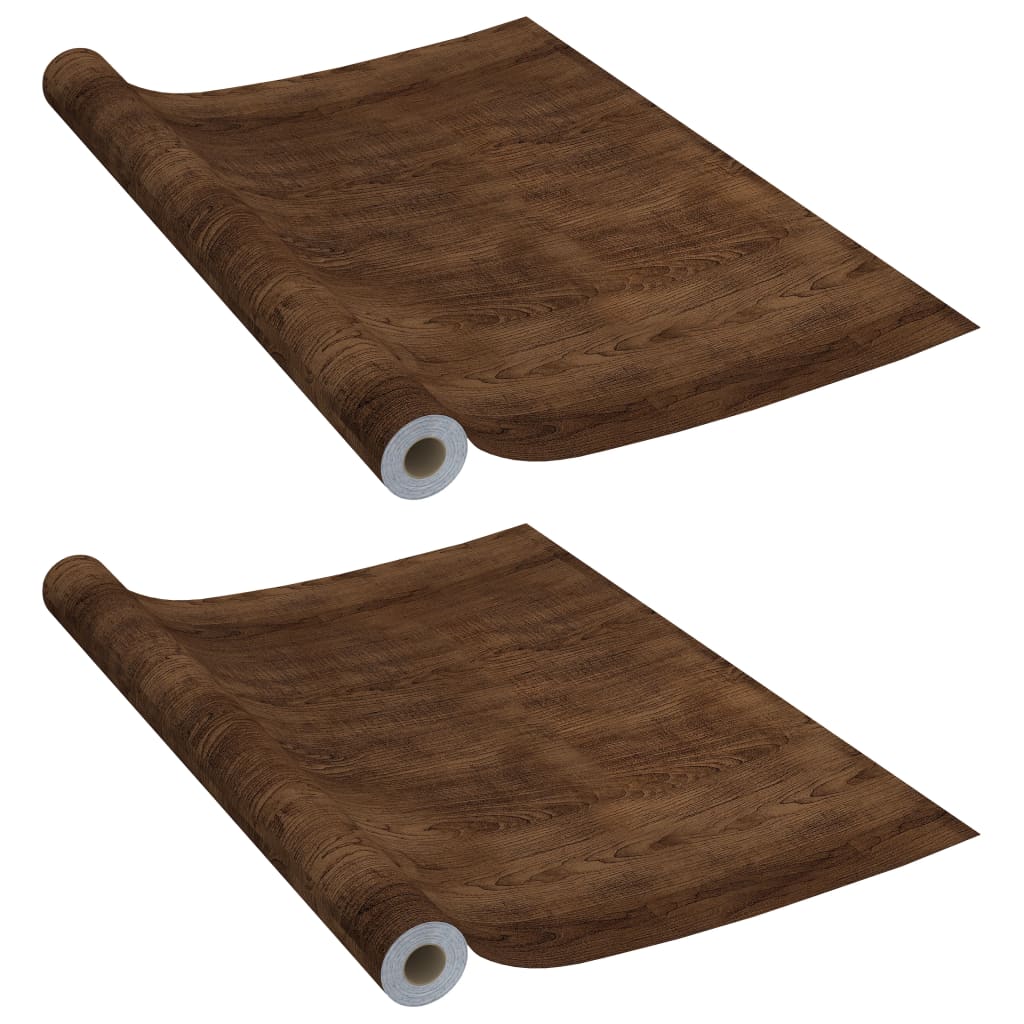 Vidaxl meubelfolies zelfklevend 2 st 500x90 cm pvc donkereikenkleurig