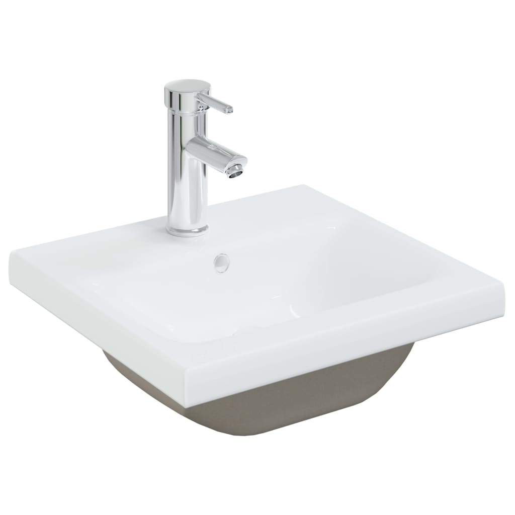 Vidaxl inbouwwastafel met kraan 42x39x18 cm keramiek wit
