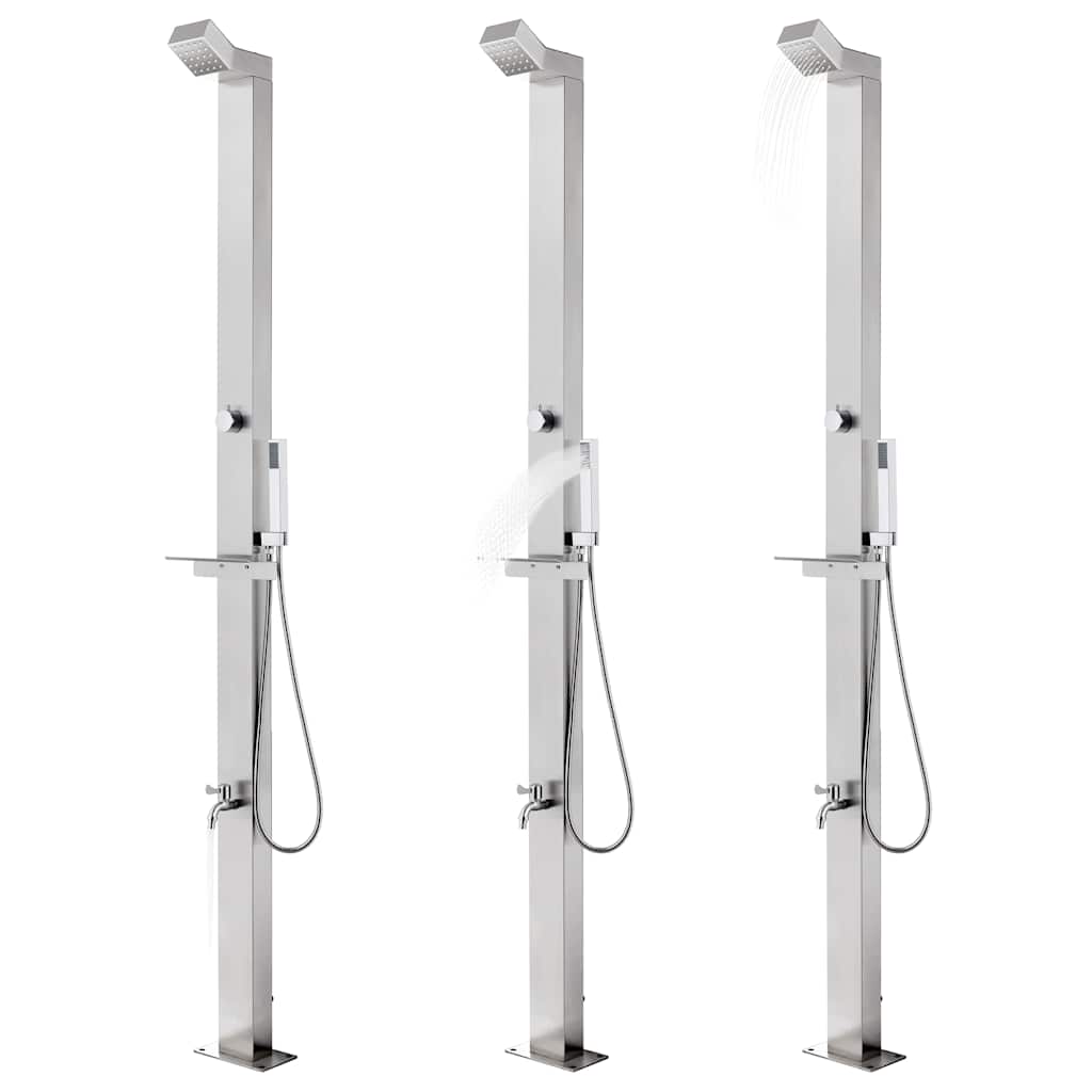 Vidaxl buitendouche 220 cm roestvrij staal