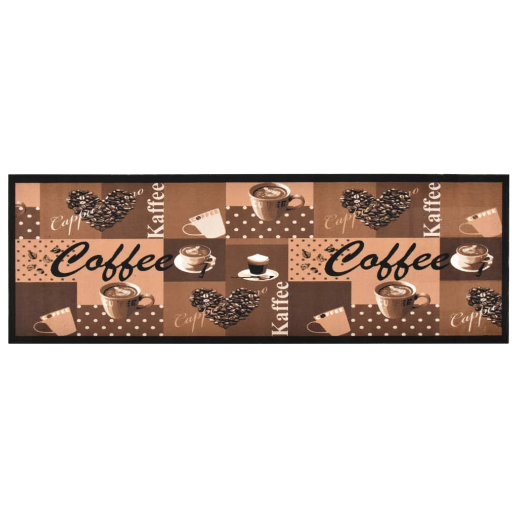 VidaXL Waschbare Küchenmatte Kaffeebraun 60x180 cm