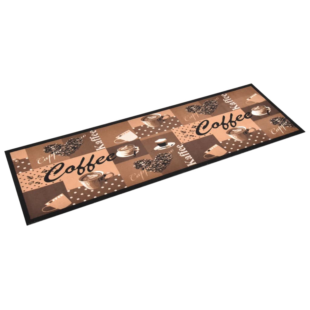 VidaXL Waschbare Küchenmatte Kaffeebraun 60x180 cm