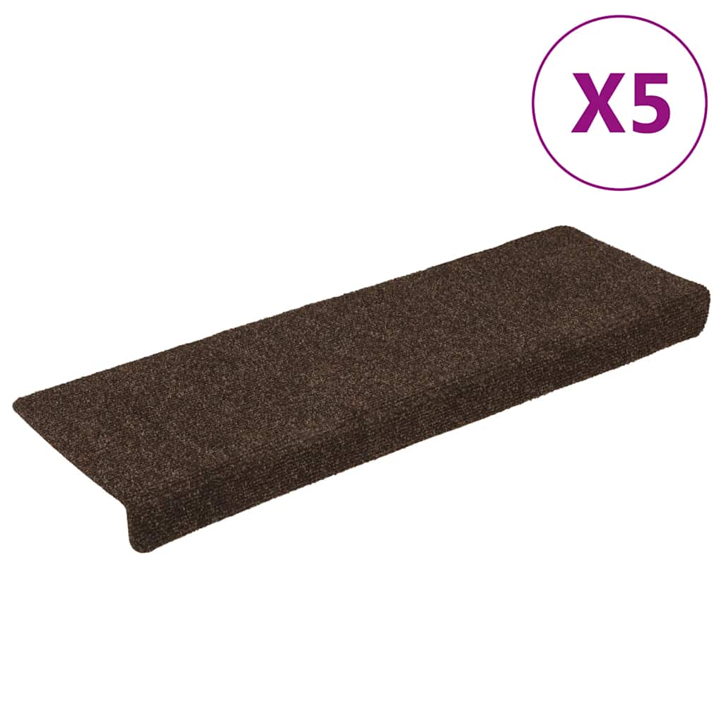 VidaXL Treppenmatten, 15 Stück, 65 x 21 x 4 cm, Nadelfilz, Braun