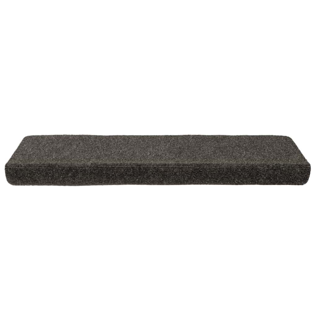 Vidaxl trapmatten zelfklevend 15 stuks 65x21x4 cm antraciet rechthoekige rand