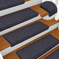 Vidaxl trapmatten 15 st 65x21x4 cm donkergrijs en blauw met rechthoekige rand