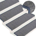 Vidaxl trapmatten 15 st 65x21x4 cm lichtgrijs en blauw met rechthoekige rand