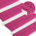 Vidaxl trapmatten 15 st 65x21x4 cm roze rechthoekige rand