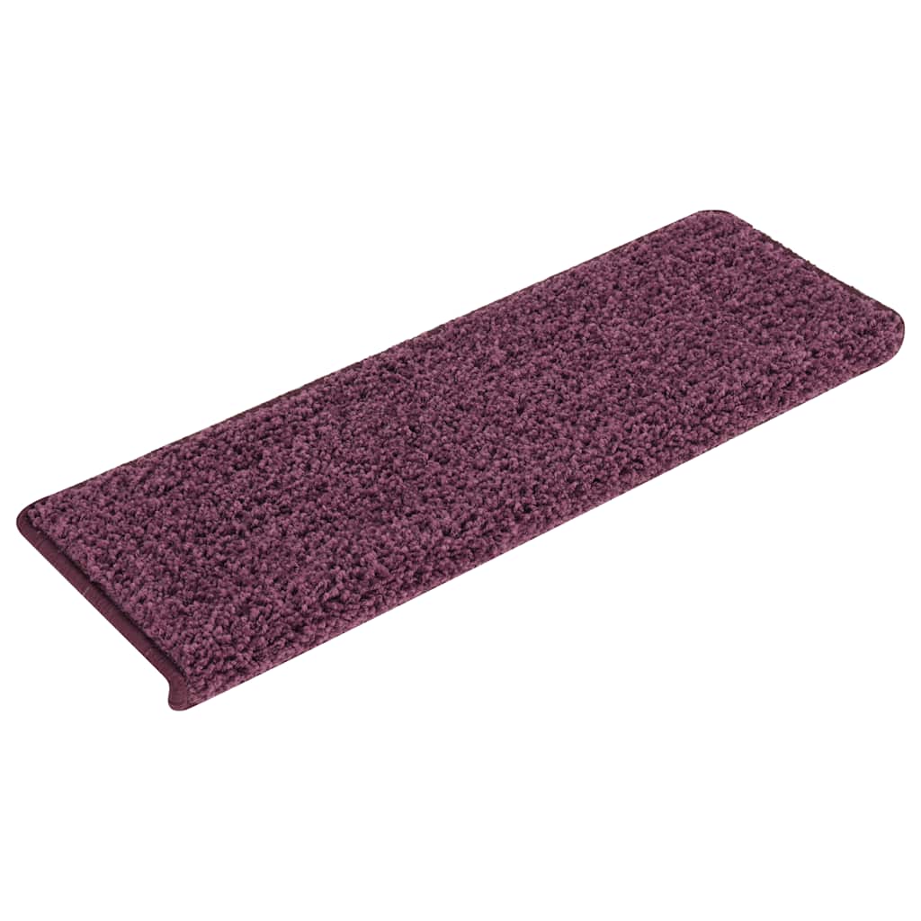 Vidaxl trapmatten 15 st 65x21x4 cm donkerpaars rechthoekige rand