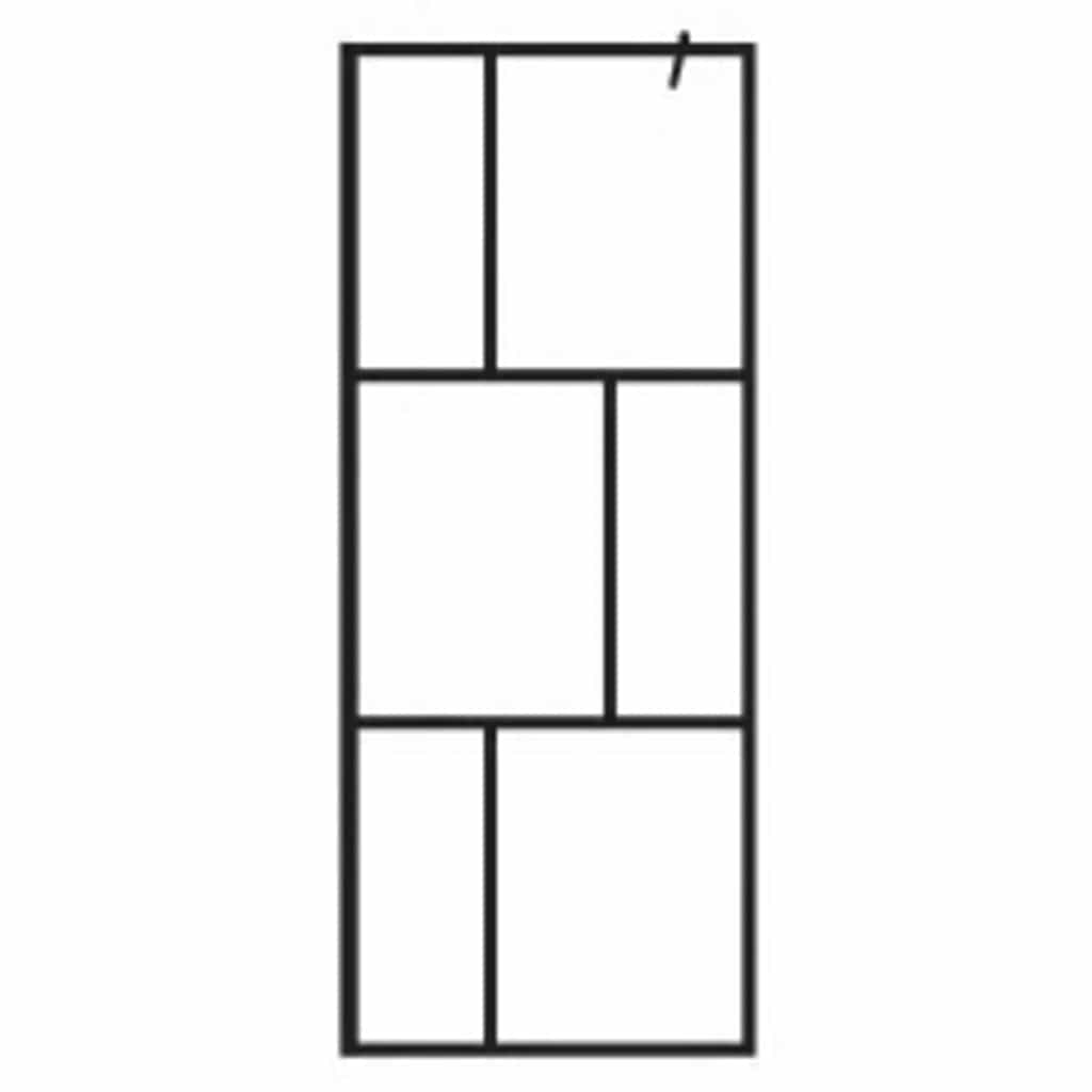 VidaXL Walk-in Duschwand 80x195 cm gehärtetes schwarzes Glas