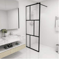 VidaXL Walk-in Duschwand 80x195 cm gehärtetes schwarzes Glas
