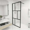 Vidaxl inloopdouchewand 90x195 cm gehard glas zwart