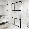 Vidaxl inloopdouchewand 100x195 cm gehard glas zwart