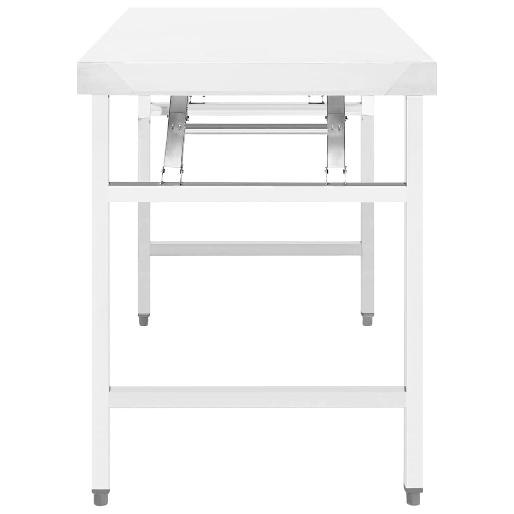 VIDAXL KÜCHTENWORK TISCH, KLAPPBAR, 100 x 60 x 80 cm, Edelstahl