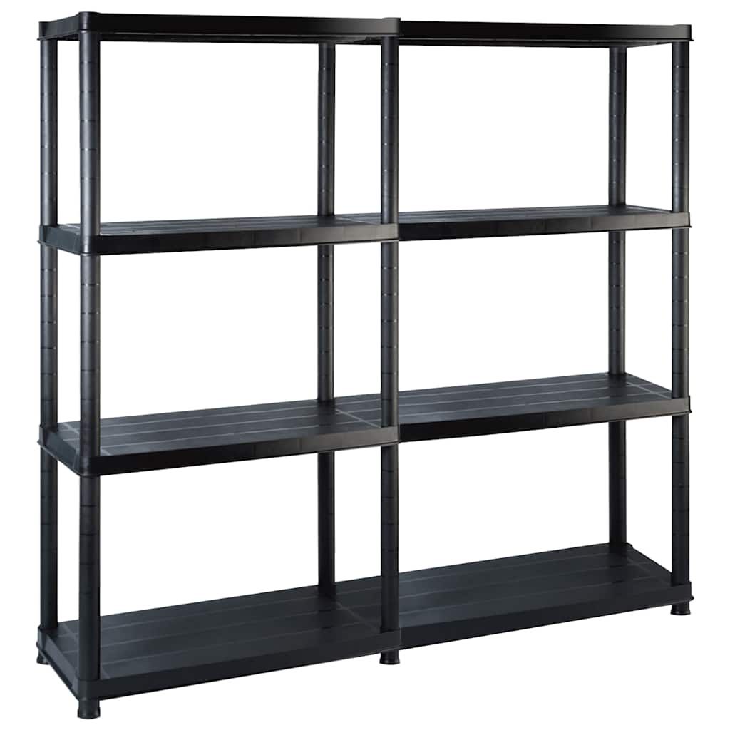 Vidaxl opbergrek 4-laags 122x30,5x130 cm kunststof zwart