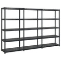 Vidaxl opbergrek 5-laags 255x40x185 cm kunststof zwart