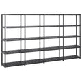 Vidaxl opbergrek 5-laags 284x38x170 cm kunststof zwart