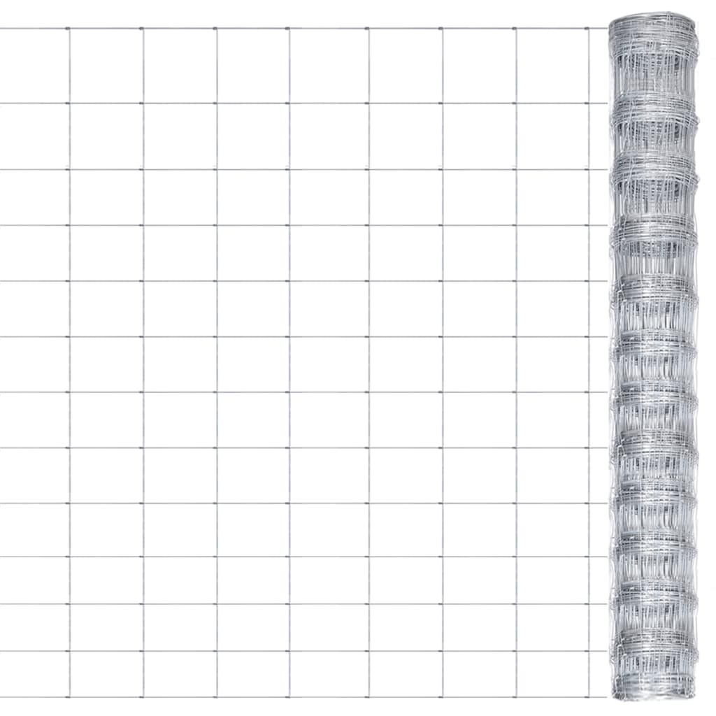 Vidaxx Gartenzaun 50x1,25 m verzinkter Stahl Silberfarbe