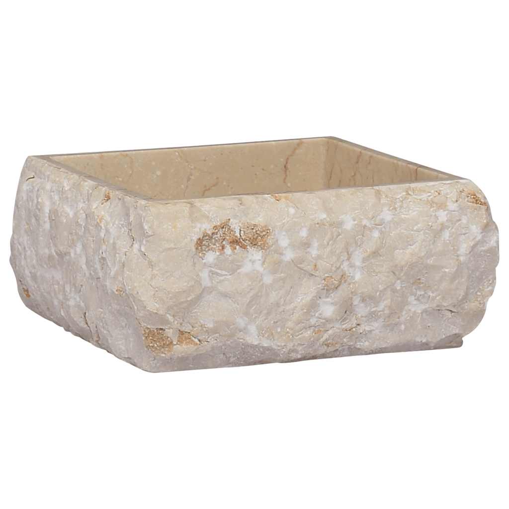 VidaXL Waschbecken 30x30x13 cm Marmorcreme - lackiert