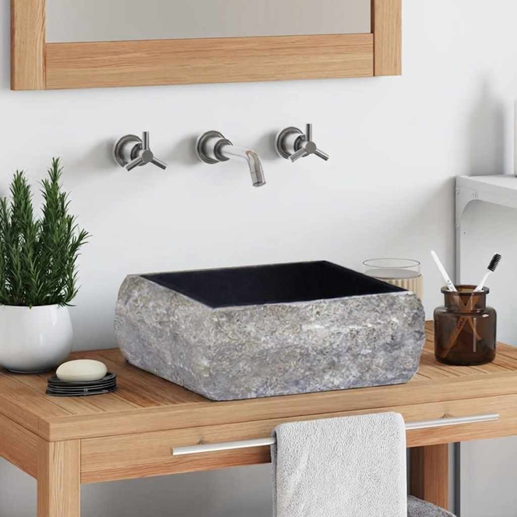 Vidaxl gootsteen 30x30x13 cm marmer zwart