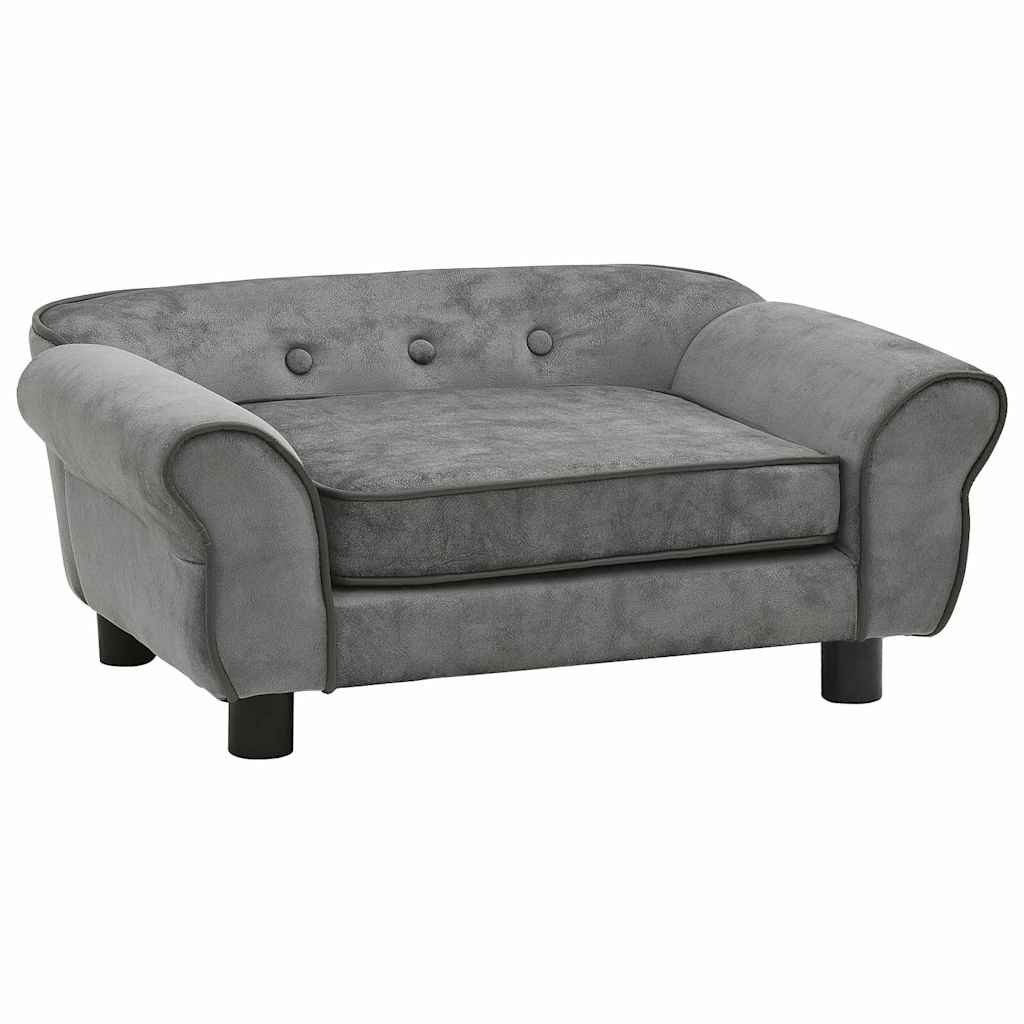 Vidaxl hondenbank 72x45x30 cm pluche donkergrijs