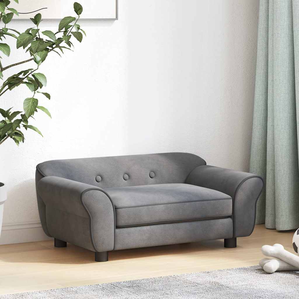 VidaXL Hundebank 72x45x30 cm Plüsch dunkelgrau