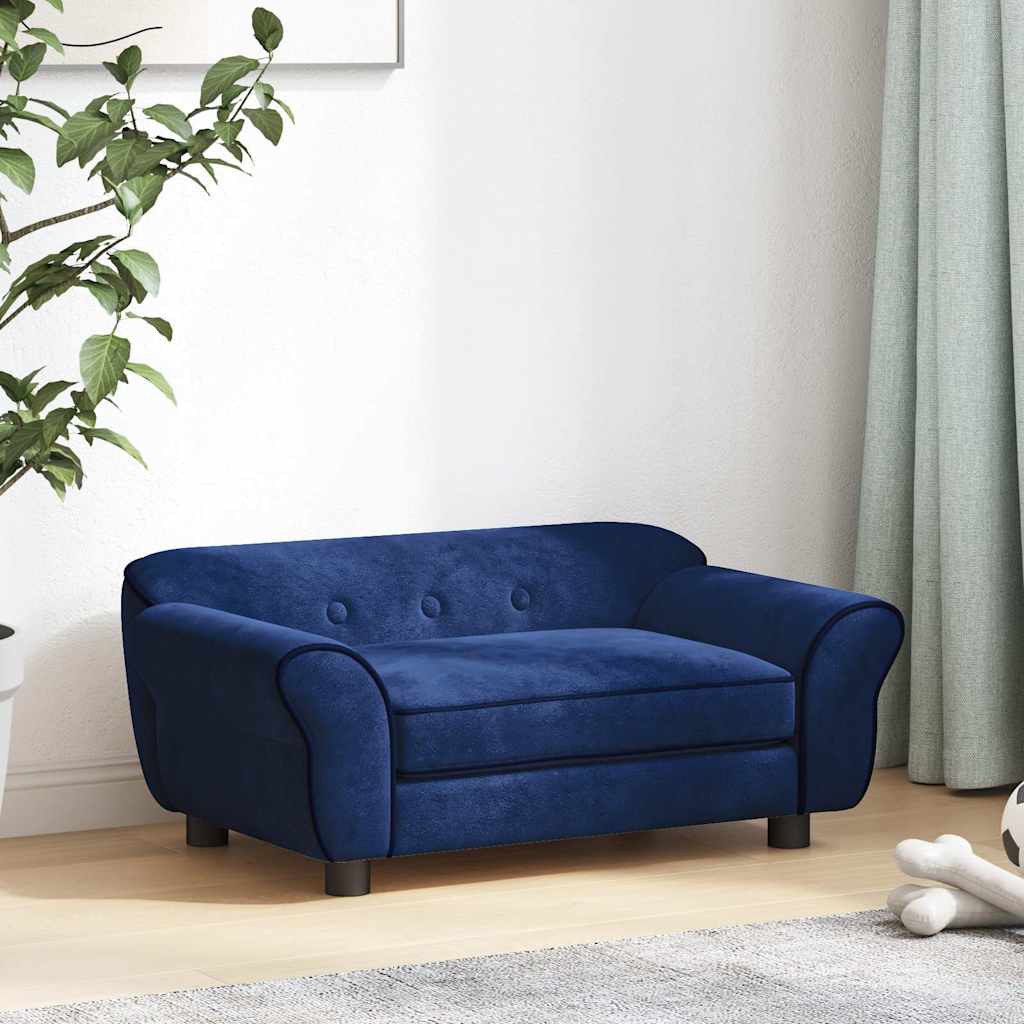 Vidaxl hondenbank 72x45x30 cm pluche blauw