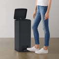 Vidaxl pedaalemmer met anti-vingerafdruk 30 l rvs zwart