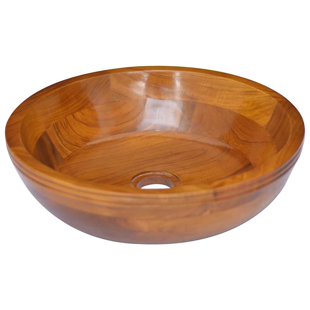 VidaXL Waschbecken ø40x10 cm Massives Teakholz