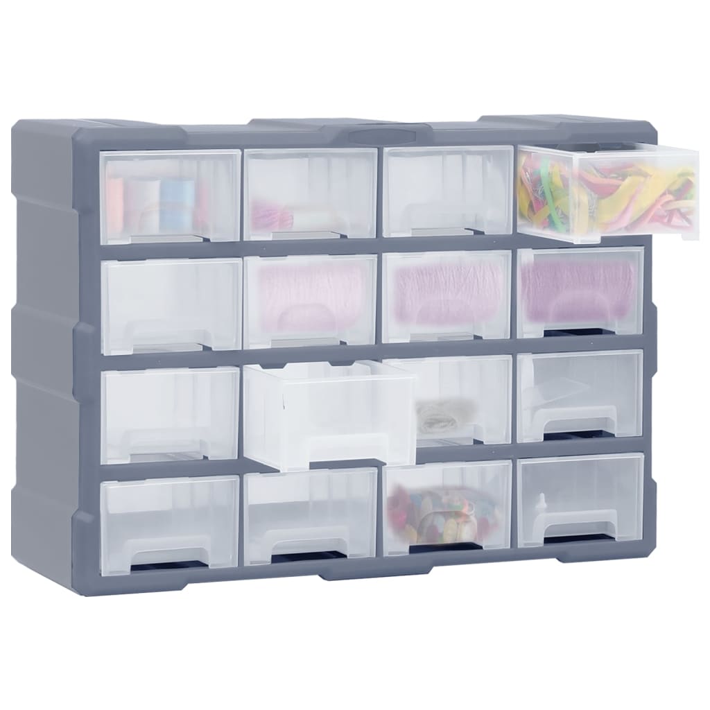 VidaXL Organizer mit 16 mittelgroßen Schubladen, 52 x 16 x 37 cm