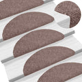 Vidaxl trapmatten zelfklevend 10 stuks 56x17x3 cm lichtbruin halfrond